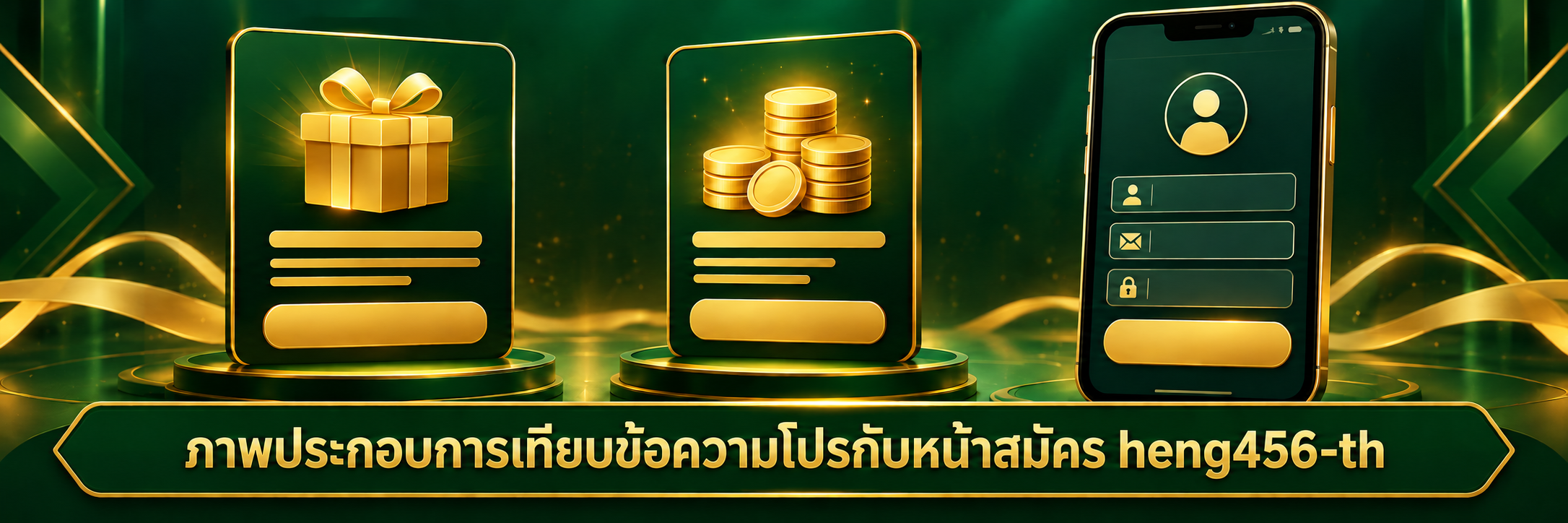 ภาพประกอบการเทียบข้อความโปรกับหน้าสมัคร heng456-th